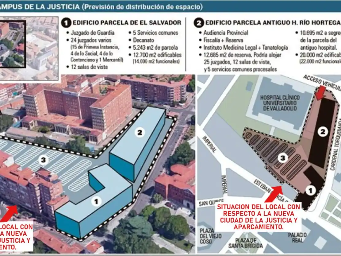 Außenansicht von Geschaftsraum zur Miete in Valladolid mit Klimaanlage, Heizung und Parkett