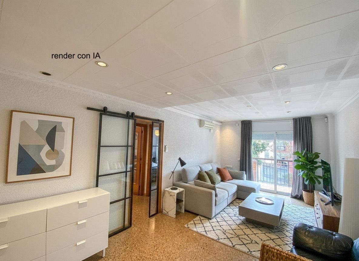 Living room of Flat for sale in Badalona  with Air Conditioner, Terrace and Balcony