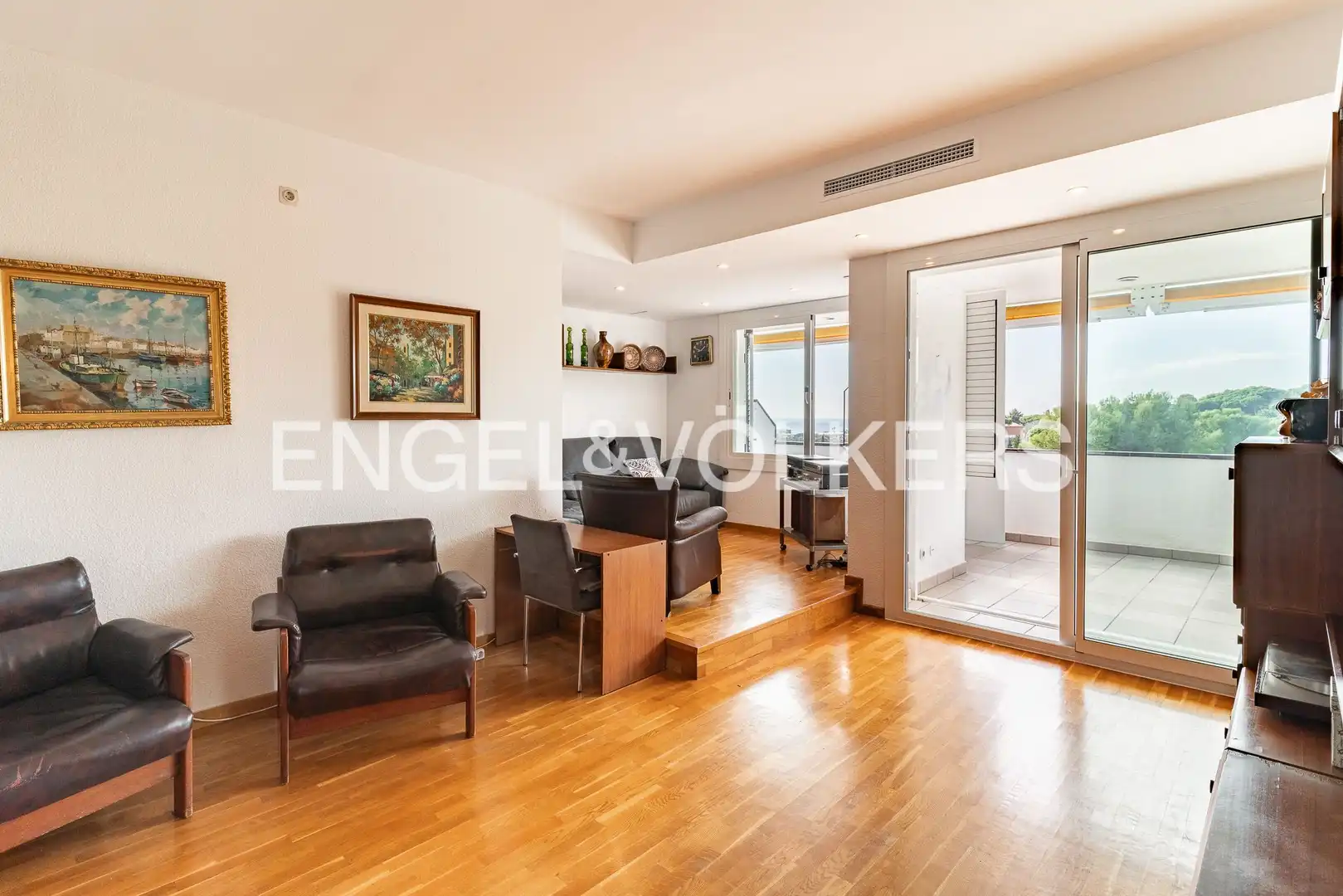 Wohnzimmer von Wohnung zum Verkauf in Sant Vicenç de Montalt mit Heizung, Terrasse und Balkon