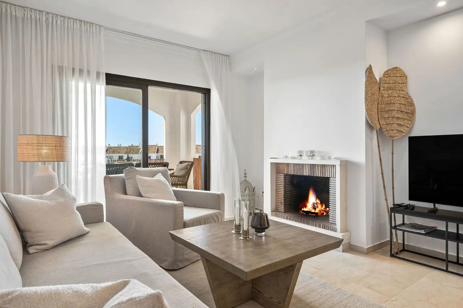 Sala d'estar de Apartament en venda en Marbella amb Aire condicionat, Terrassa i Piscina