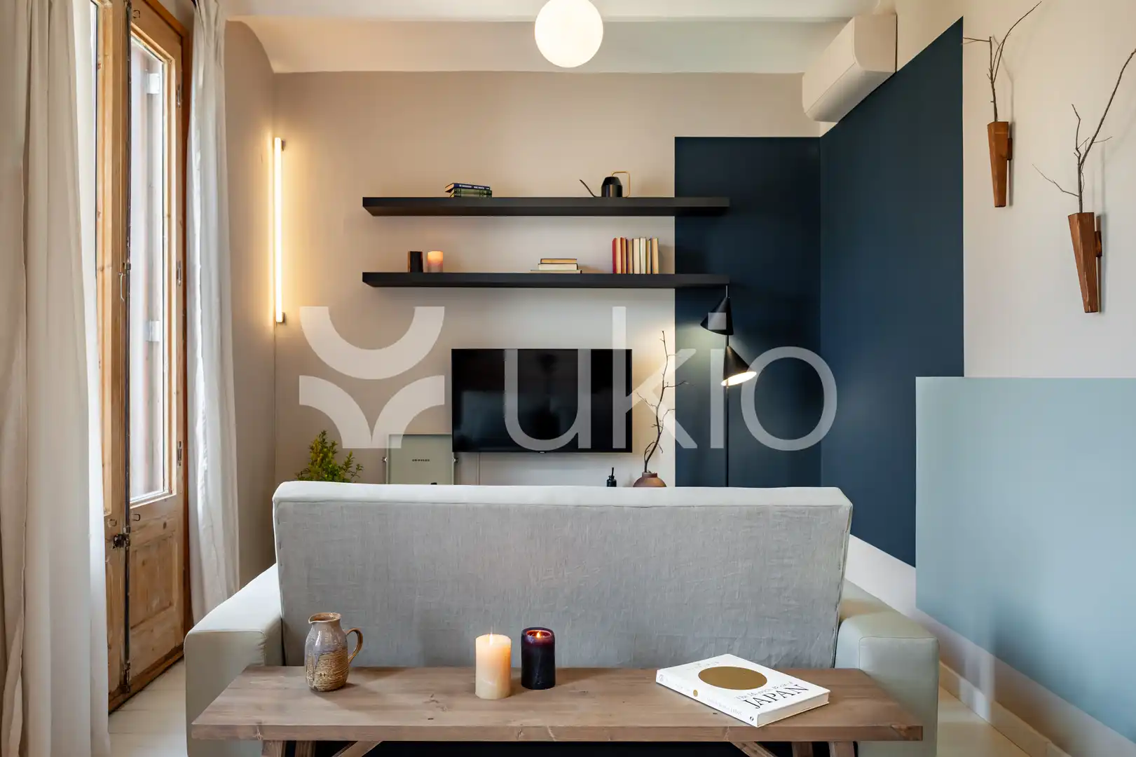 Sala de estar de Apartamento de alquiler en Barcelona con Aire acondicionado, Calefacción y Amueblado