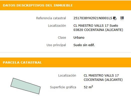 Terreno residencial en Venta en Carrer Mestre Valls, 17 en Cocentaina