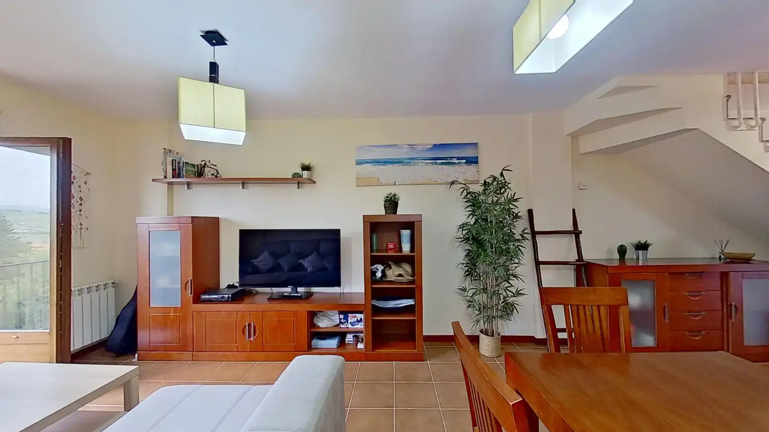 Sala de estar de Piso en venta en Alfoz de Lloredo con Calefacción, Parquet y Balcón