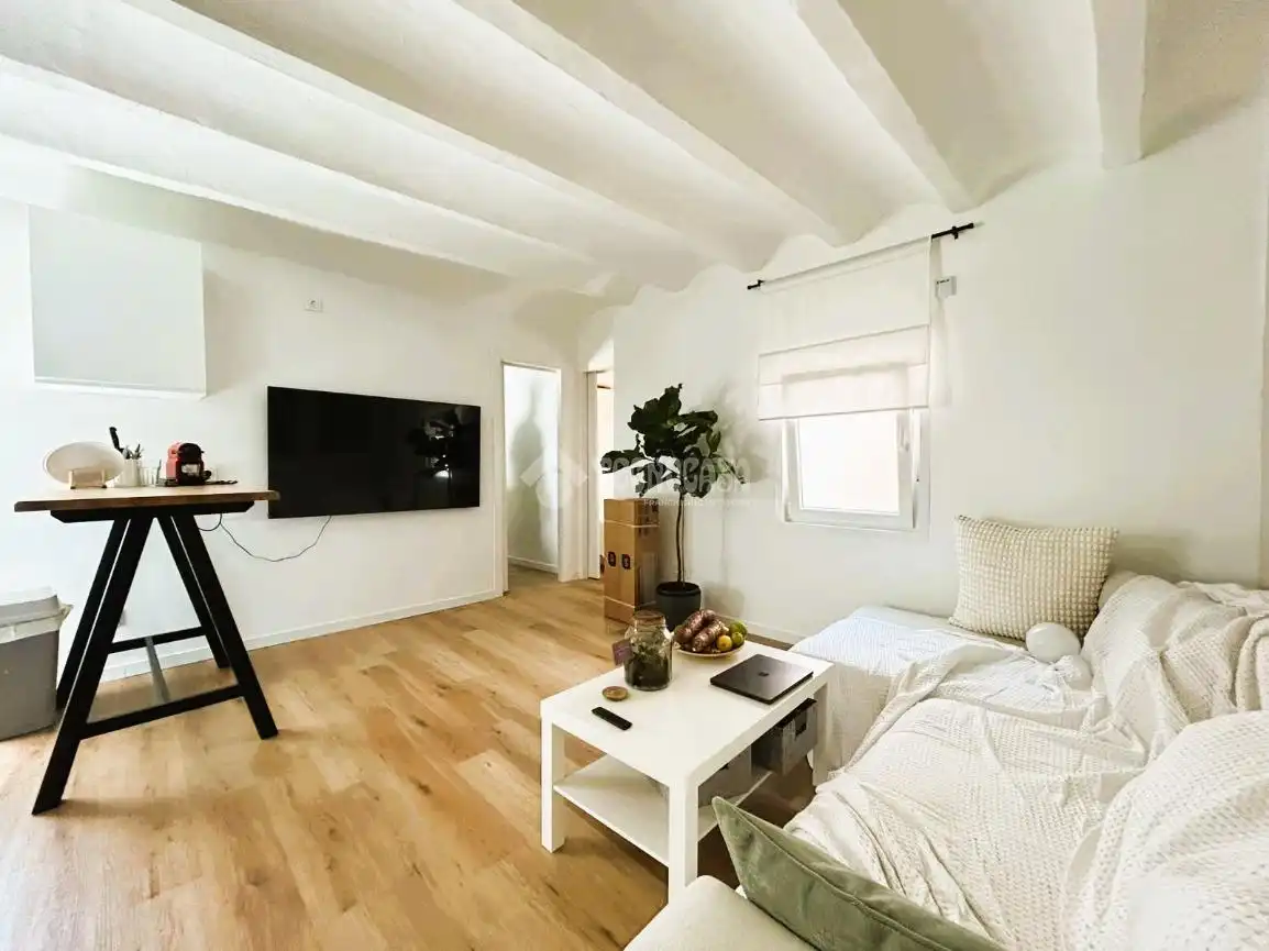 Sala de estar de Piso en venta en L'Hospitalet de Llobregat con Aire acondicionado, Terraza y Amueblado