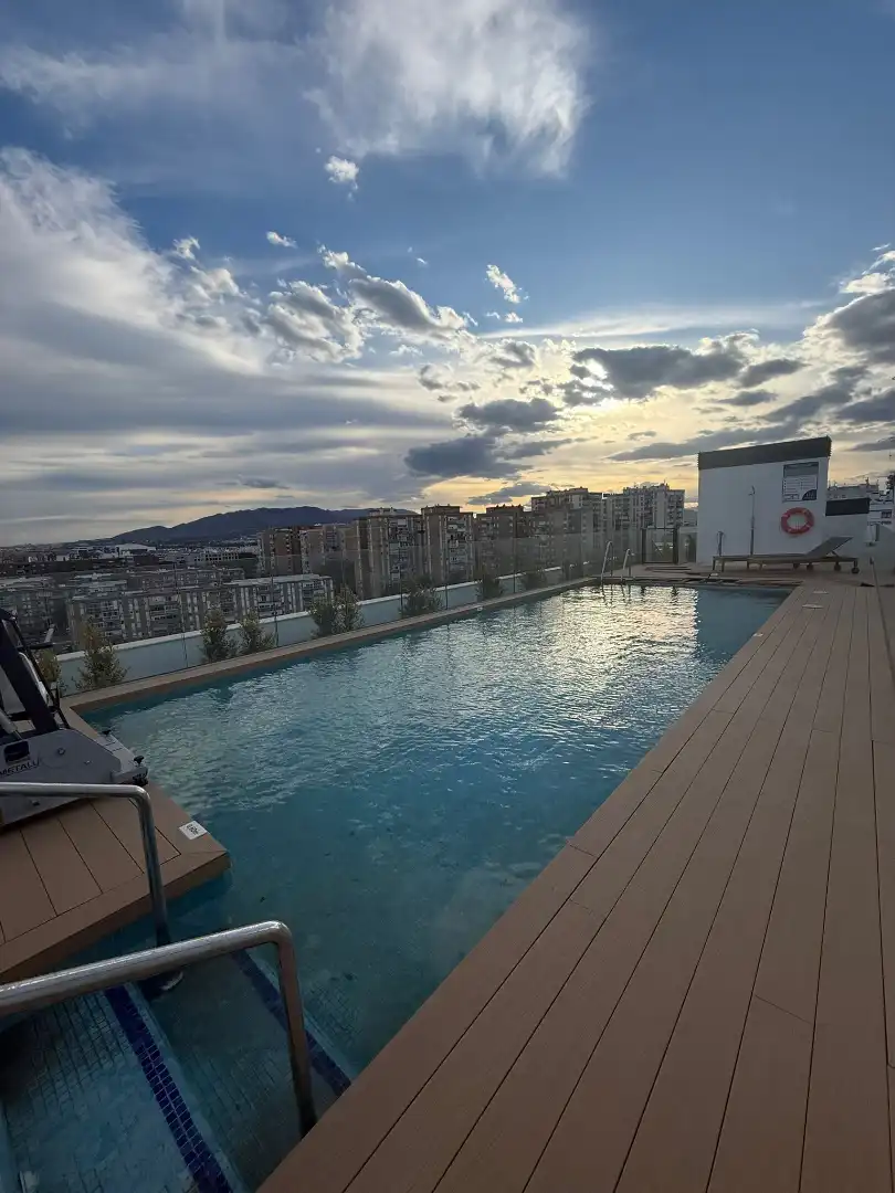 Swimming pool of Flat for rent in Málaga Capital  with Air Conditioner, Private garden and Terrace