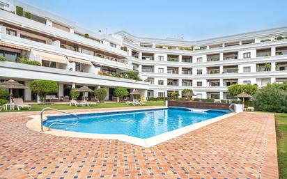 Exterior view of Planta baja for sale in Marbella  with Air Conditioner and Swimming Pool