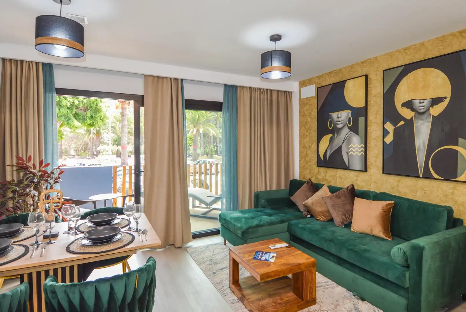 Wohnzimmer von Wohnungen zur Miete in Mogán mit Klimaanlage, Terrasse und Möbliert