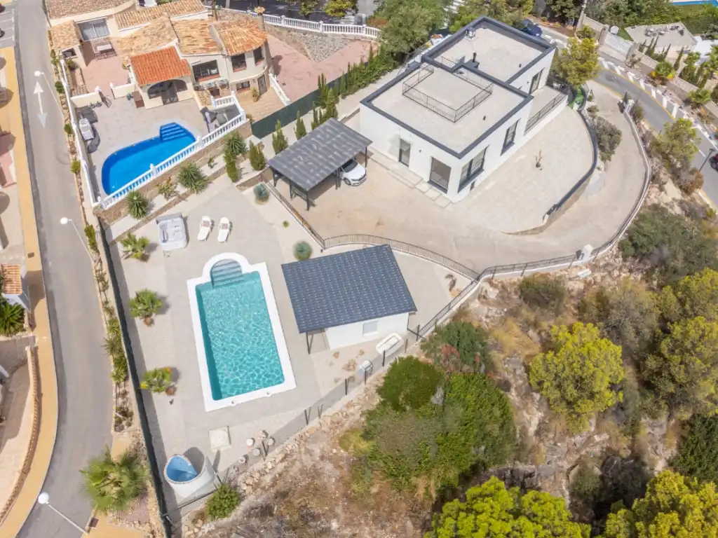 Exterior view of Houses for sale in El Campello  with Air Conditioner, Swimming Pool and Furnished