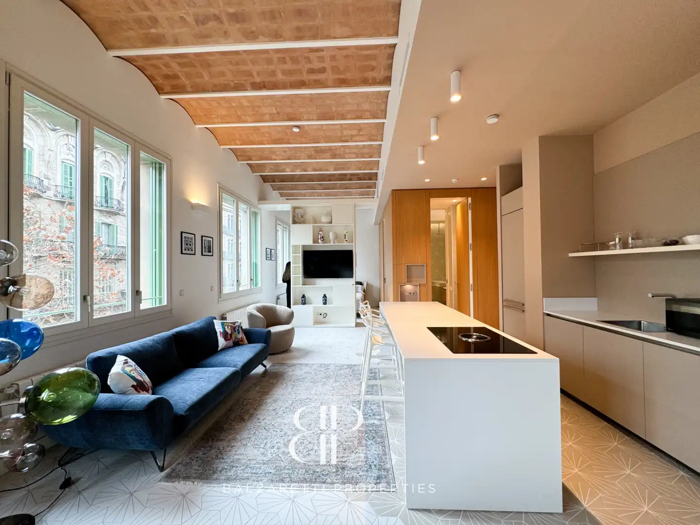 Wohnzimmer von Wohnung zur Miete in Barcelona mit Klimaanlage, Heizung und Möbliert