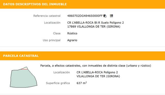 Terreno residencial en Venta en Vilallonga de Ter