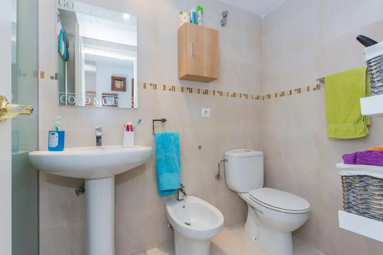 Badezimmer von Wohnung zur Miete in Calpe / Calp mit Klimaanlage, Möbliert und Waschmaschine