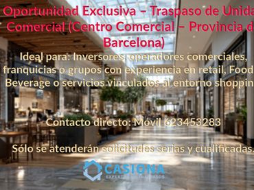 Business premises for transfer in Centre - Passeig i Rodalies