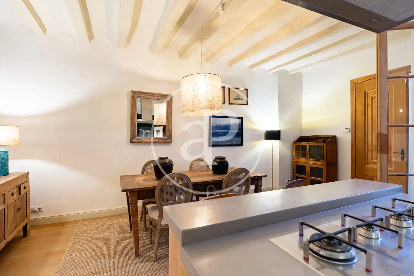 Dining room of Flat for sale in Barcelona  with Heating, Furnished and Balcony
