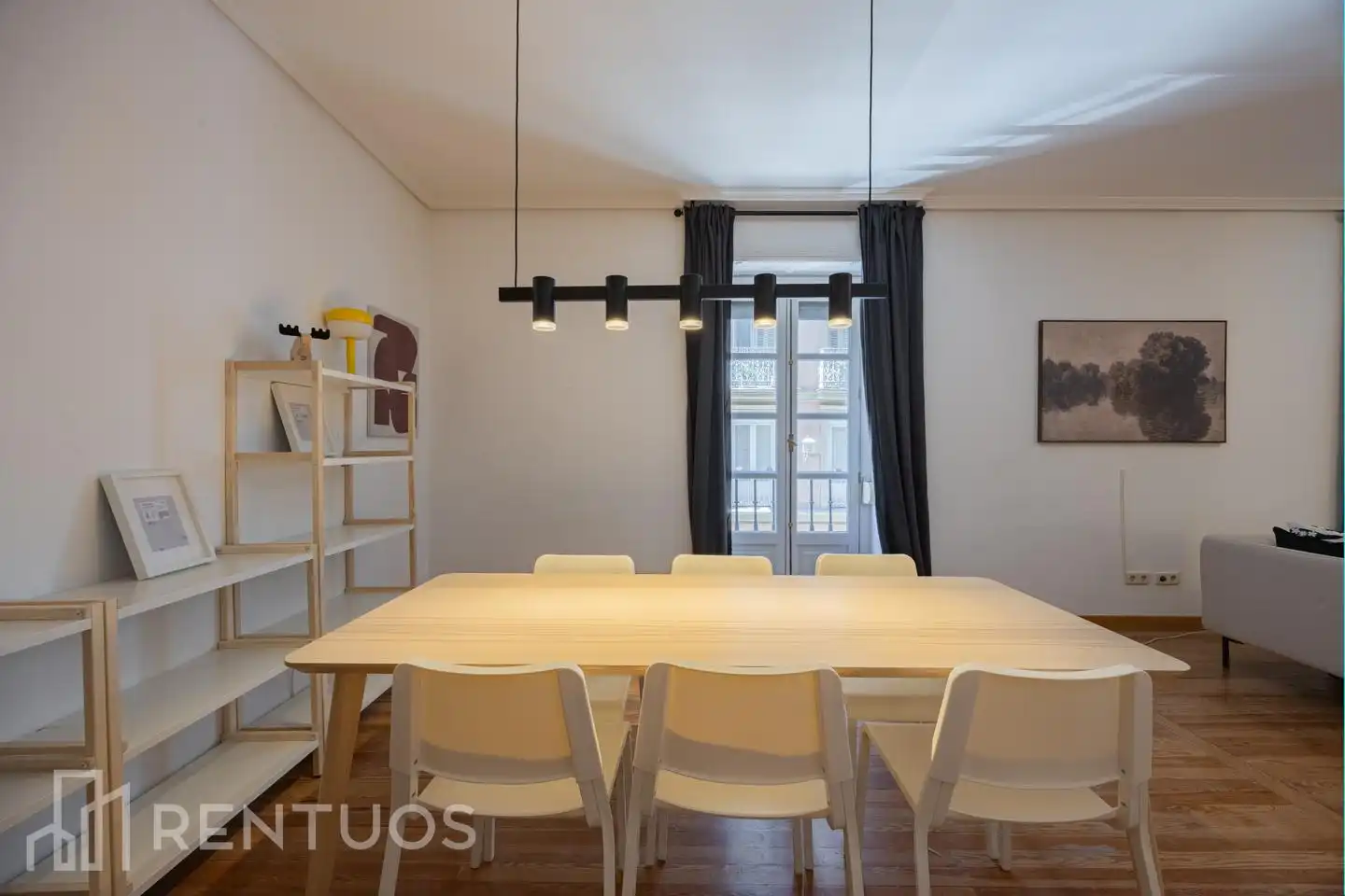 Esszimmer von Wohnung zur Miete in Madrid mit Heizung, Parkett und Möbliert