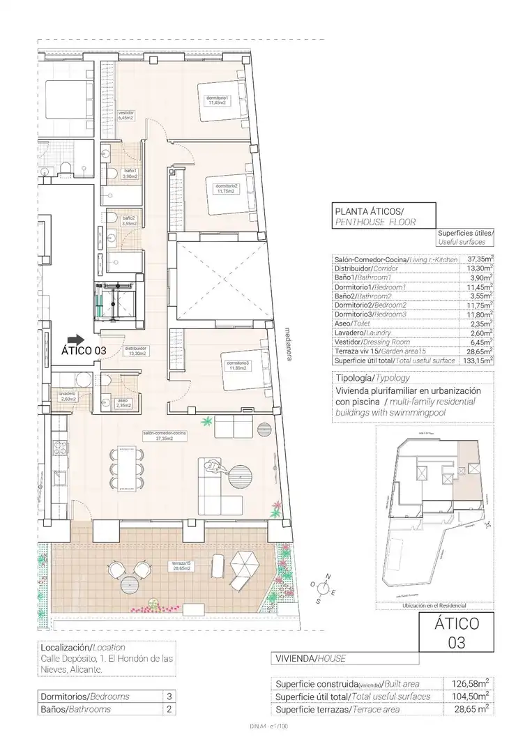 Penthouse with pool for sale in Hondón de las Nieves / El Fondó de les Neus, imagen 8