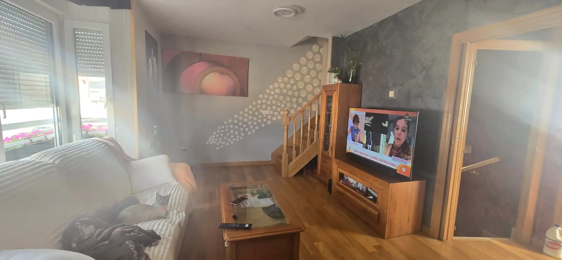 Sala d'estar de Casa adosada en venda en Guardo amb Jardí privat i Moblat