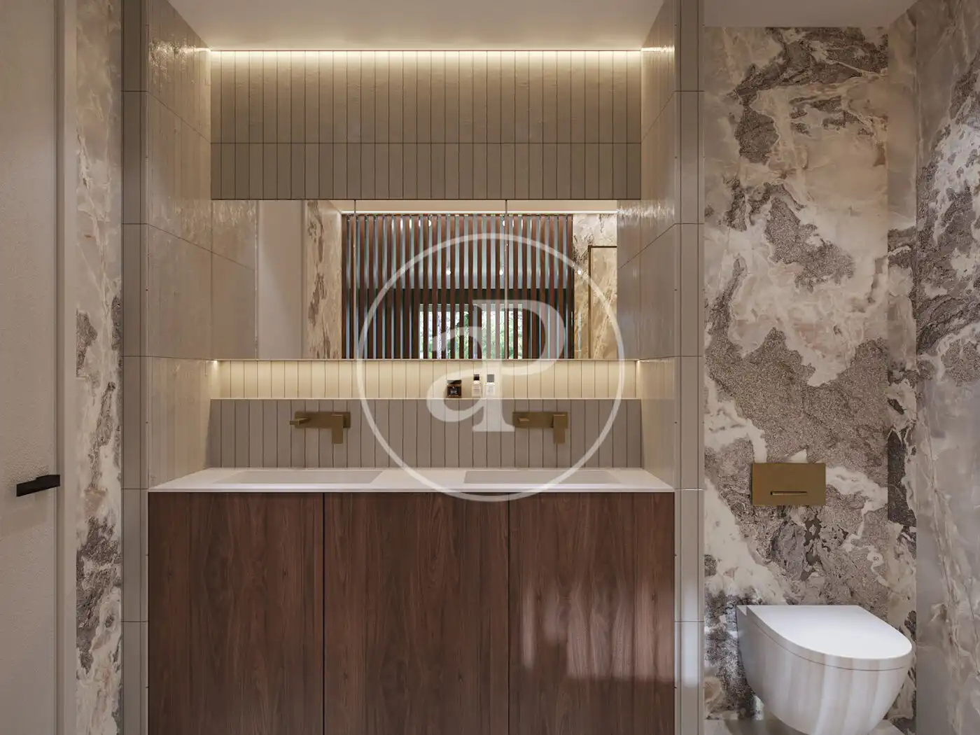Badezimmer von Wohnung zum Verkauf in Barcelona mit Klimaanlage, Heizung und Privatgarten