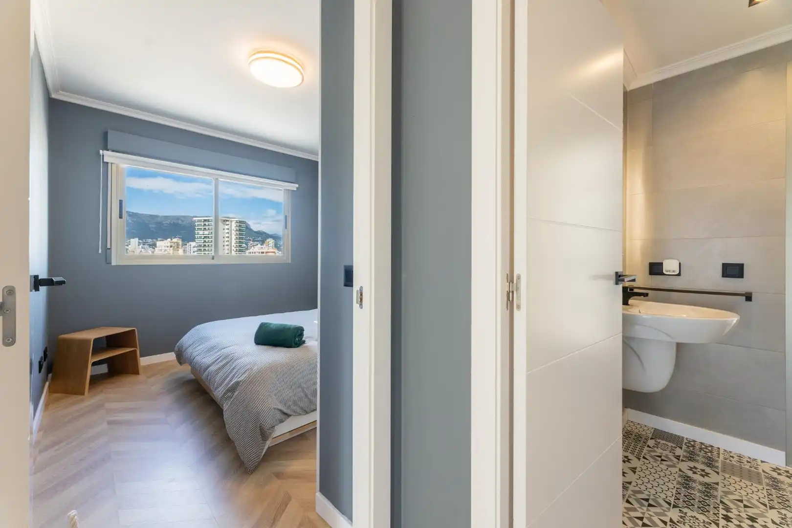 Bedroom of Apartments for rent in Calpe / Calp  with Air Conditioner, Parquet flooring and Terrace