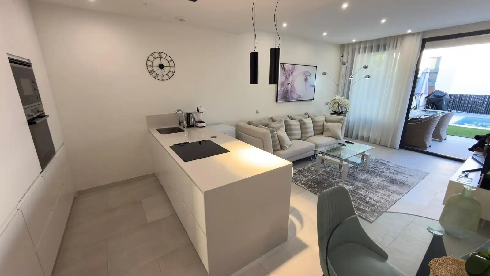 Sala de estar de Casa o chalet de alquiler en Finestrat con Aire acondicionado, Calefacción y Jardín privado