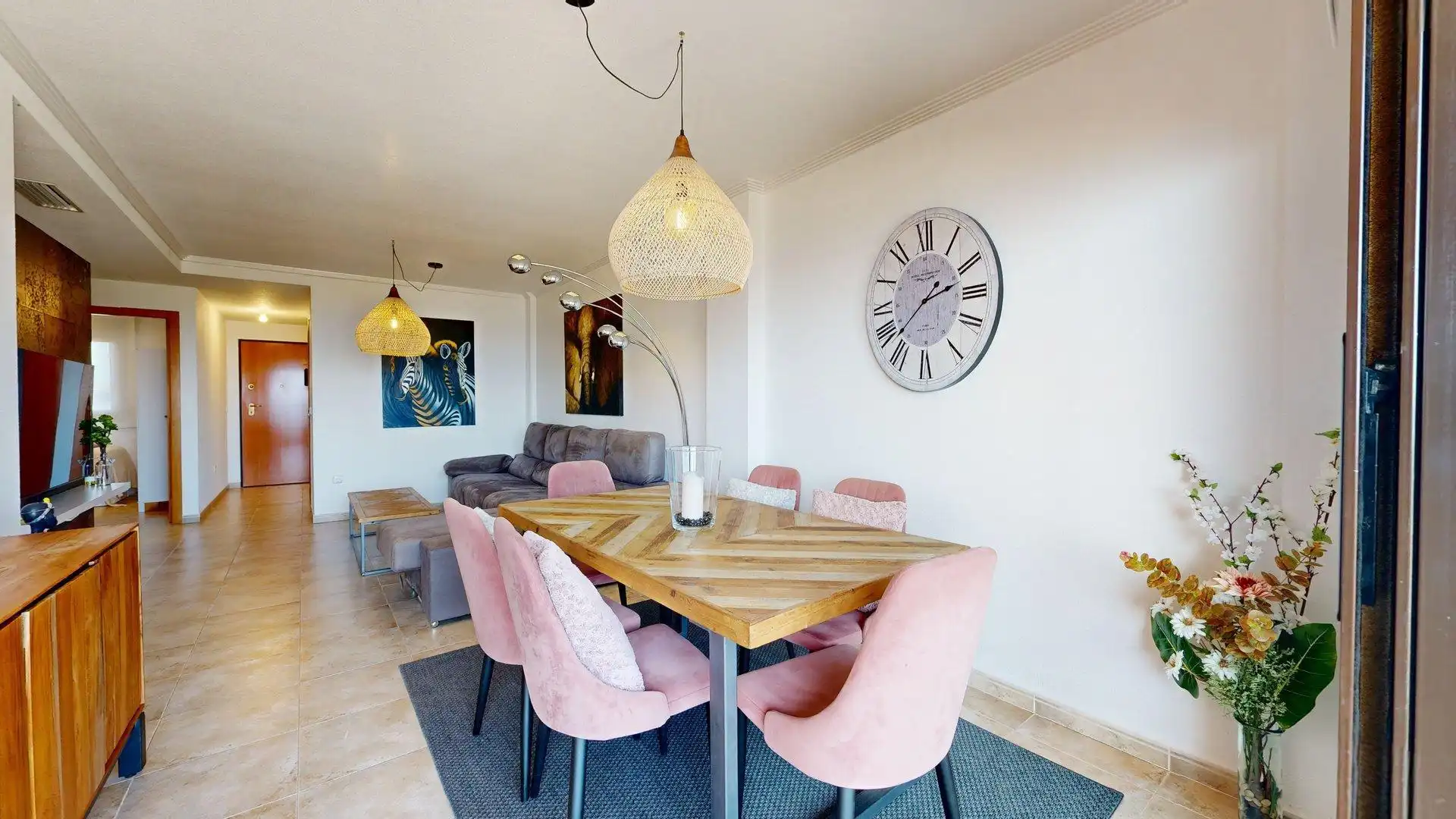 Comedor de Apartamento de alquiler en Elche / Elx con Aire acondicionado, Calefacción y Jardín privado