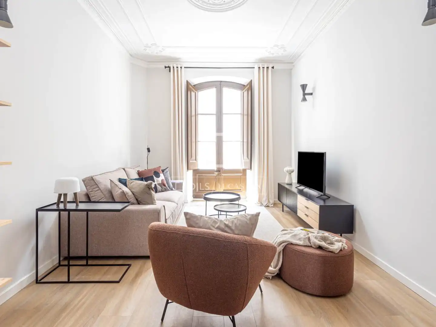 Sala de estar de Piso en venta en Barcelona con Aire acondicionado, Calefacción y Parquet
