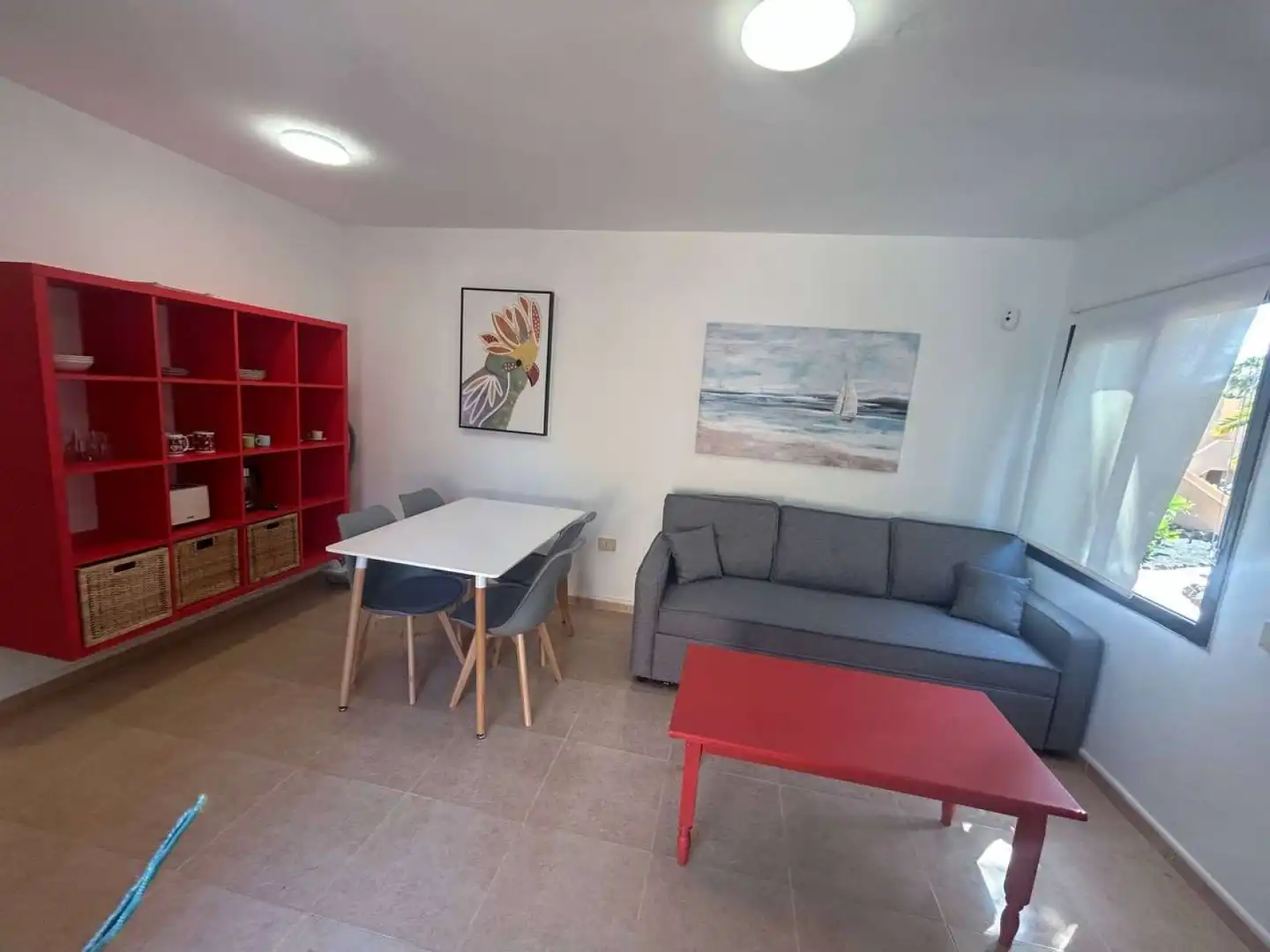 Sala de estar de Apartamento para compartir en La Oliva con Aire acondicionado, Terraza y Amueblado