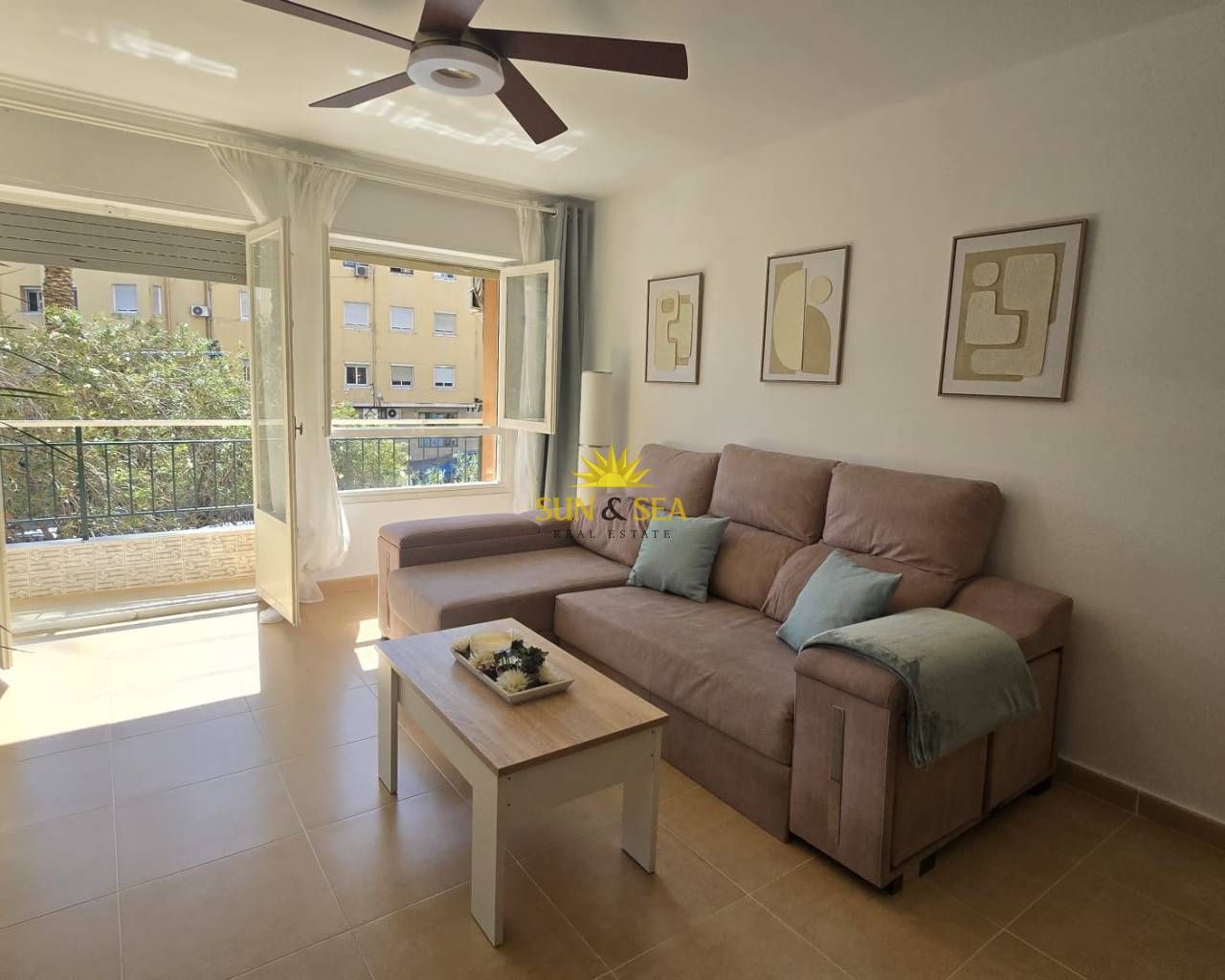 Living room of Apartment to rent in Alicante / Alacant  with Heating, Terrace and Furnished