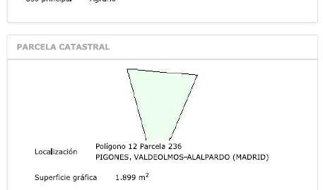 Foto 2 de Terreno en venta en Polígono 9, Valdeolmos-Alalpardo, Madrid