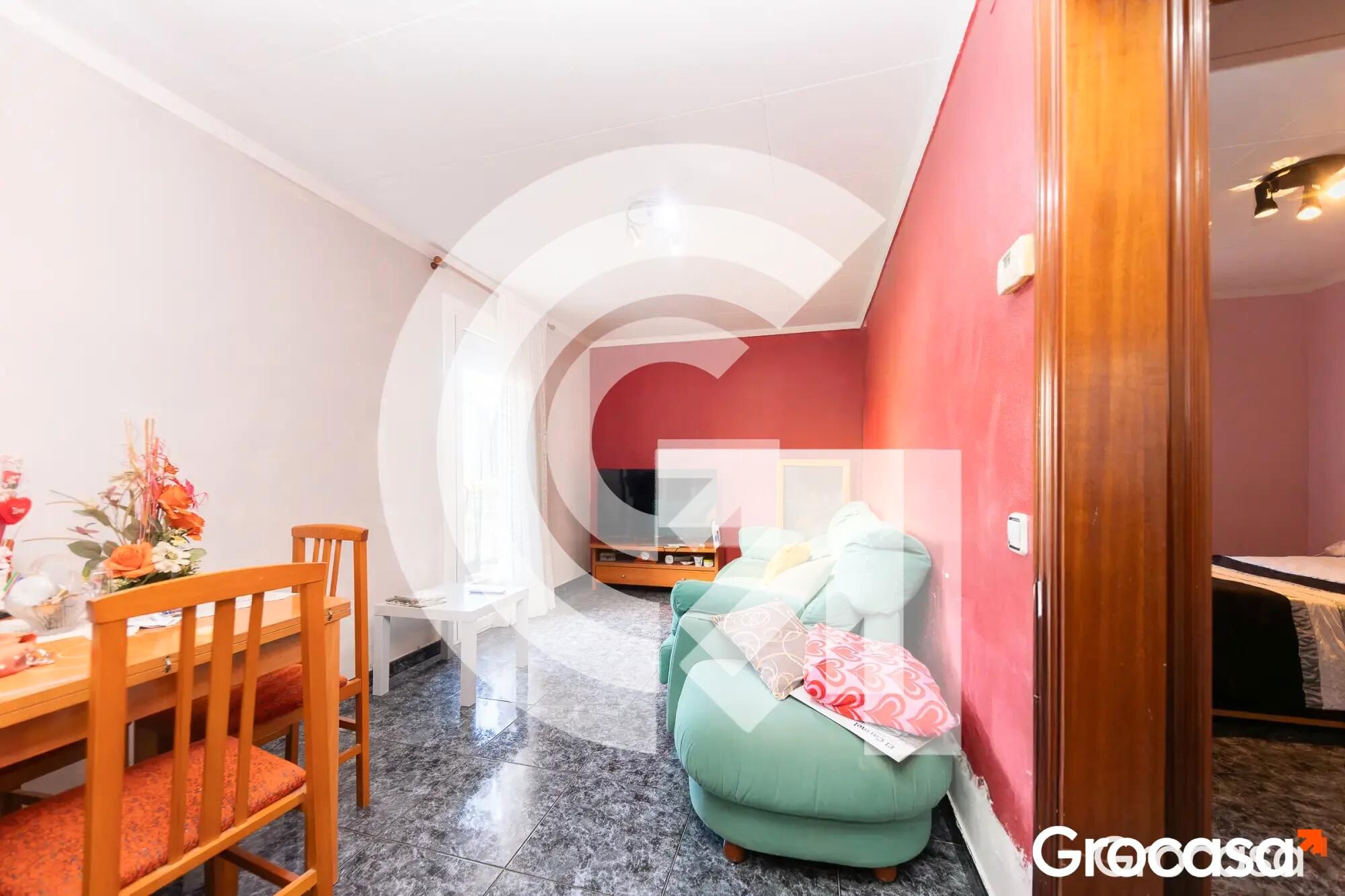 Sala d'estar de Pis en venda en  Barcelona Capital amb Calefacció, Jardí privat i Terrassa