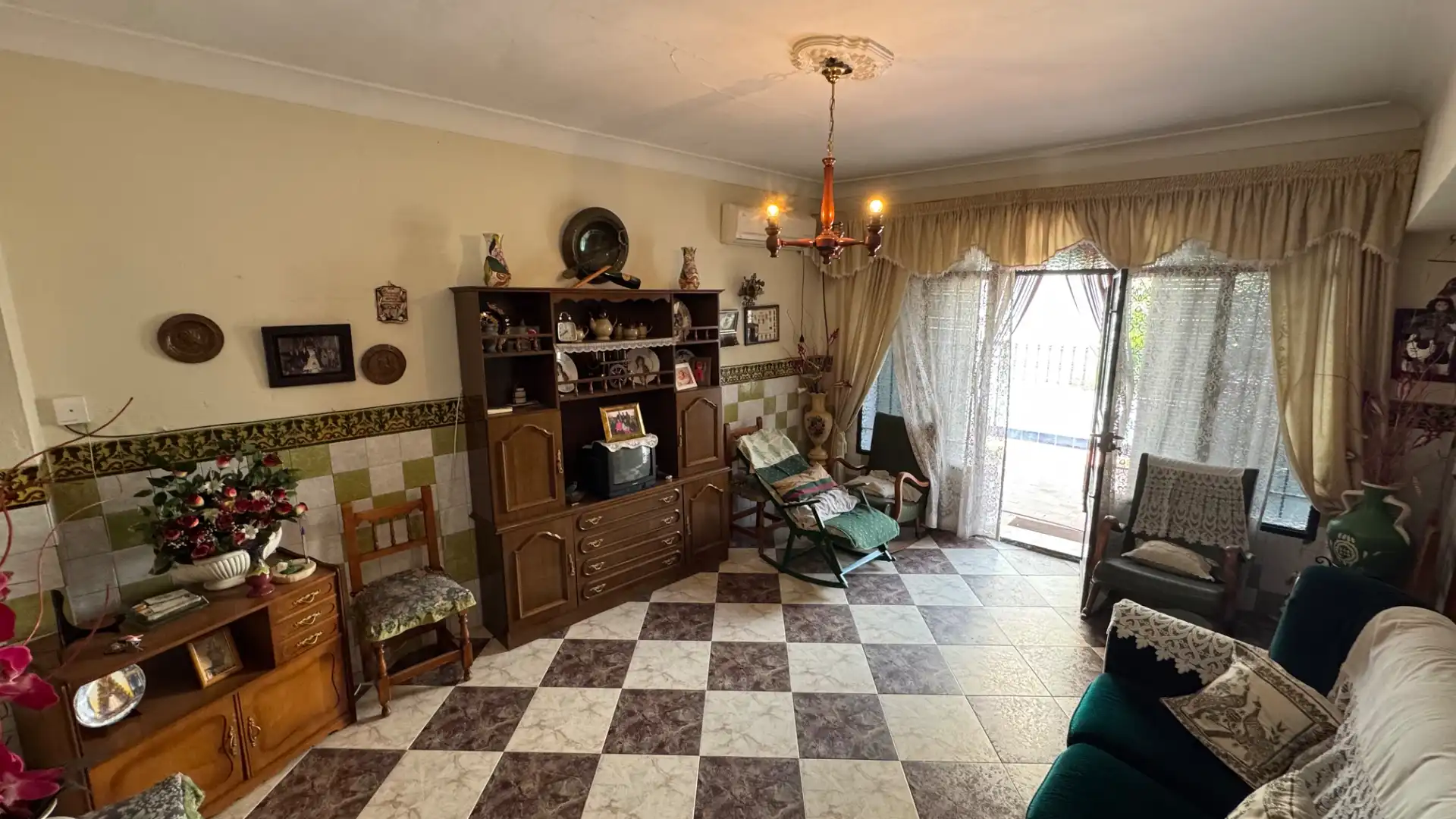 Living room of Houses for sale in Brenes  with Air Conditioner, Private garden and Furnished