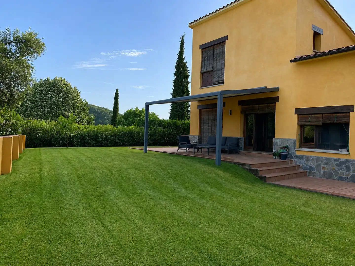 Terrace of Houses for rent in Sant Martí de Llémena  with Air Conditioner, Heating and Private garden