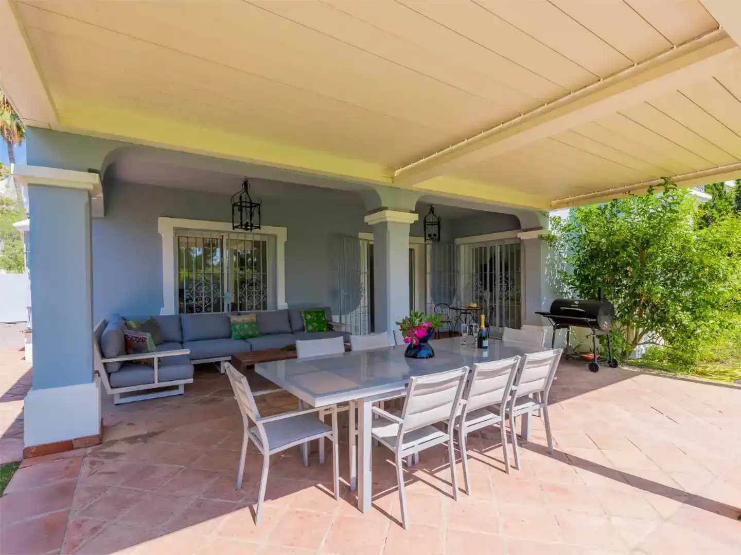Terrasse von Wohnung zur Miete in Estepona mit Klimaanlage, Schwimmbad und Balkon