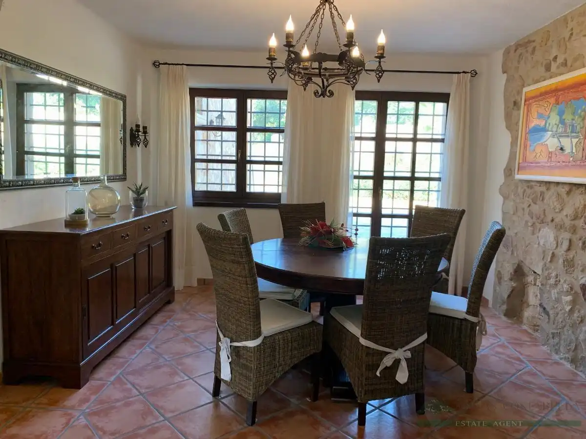 Dining room of Country homes for sale in Castell d'Aro, Platja d'Aro i s'Agaró  with Air Conditioner, Heating and Terrace