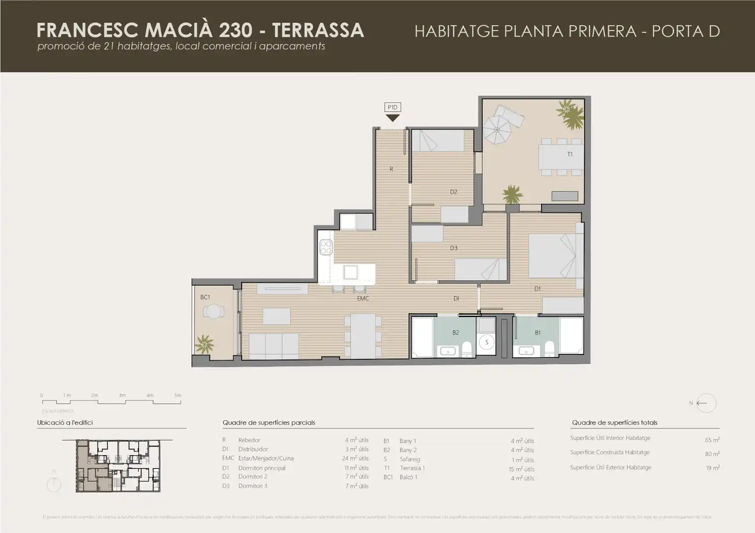 Appartement neuf avec terrasse à vendre à Rambla de Francesc Macià 230