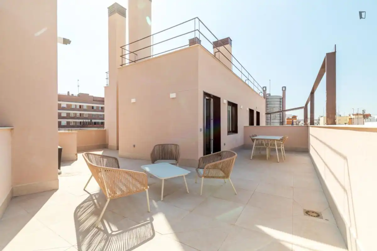 Terraza de Estudio de alquiler en Madrid con Aire acondicionado, Amueblado y Horno