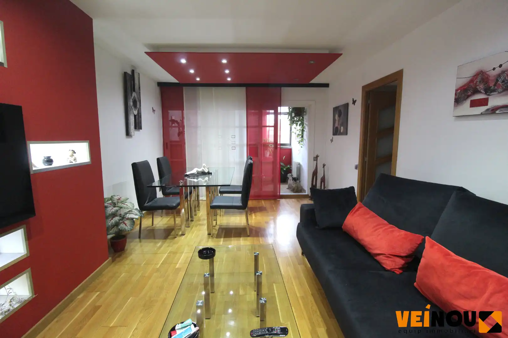Sala d'estar de Pis en venda en Esplugues de Llobregat amb Calefacció, Parquet i Balcó