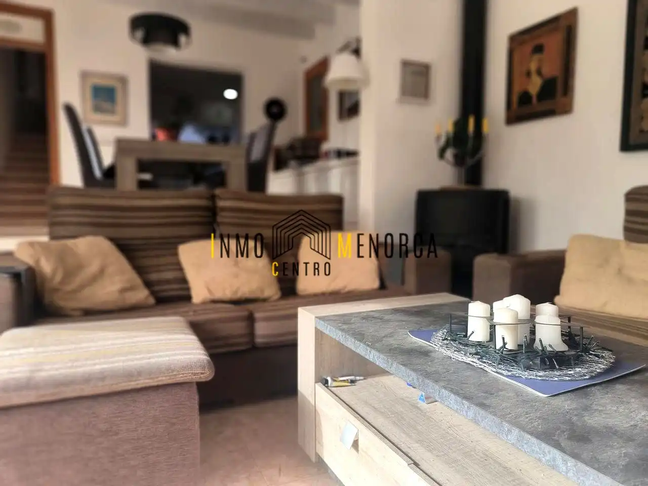 Sala d'estar de Casa o xalet en venda en Maó - Mahón amb Aire condicionat, Jardí privat i Terrassa