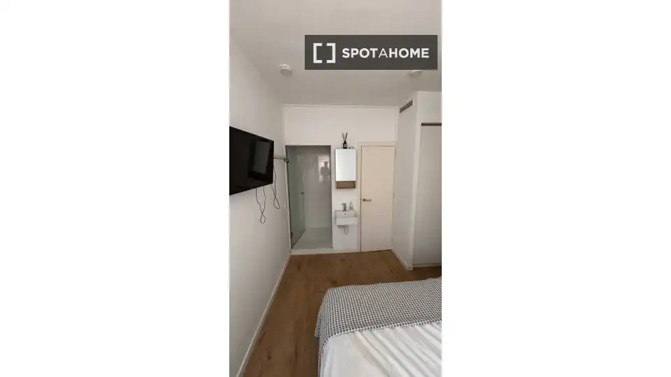 Schlafzimmer von Wohnung zur untervermieten in Barcelona mit Klimaanlage, Terrasse und Möbliert