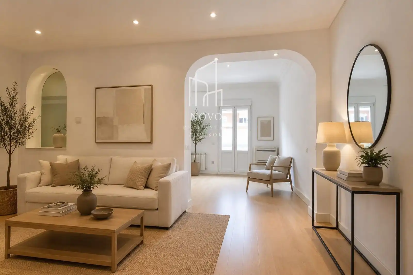 Wohnzimmer von Wohnung zur Miete in Madrid mit Klimaanlage, Heizung und Terrasse