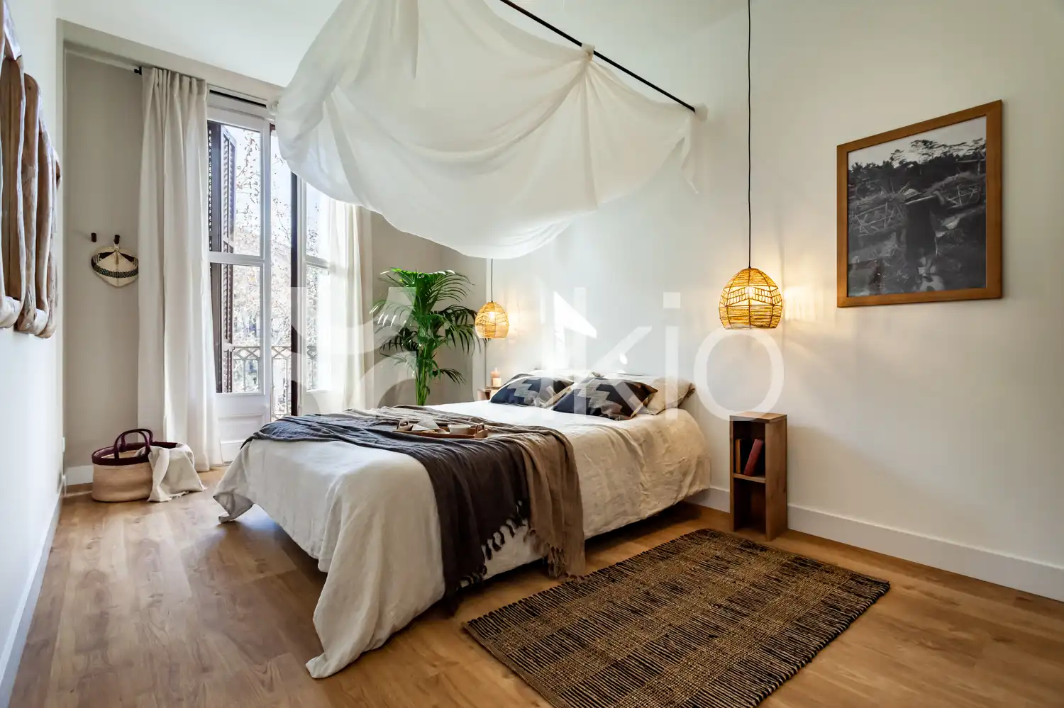 Schlafzimmer von Wohnungen zur Miete in Barcelona mit Klimaanlage, Möbliert und Ofen