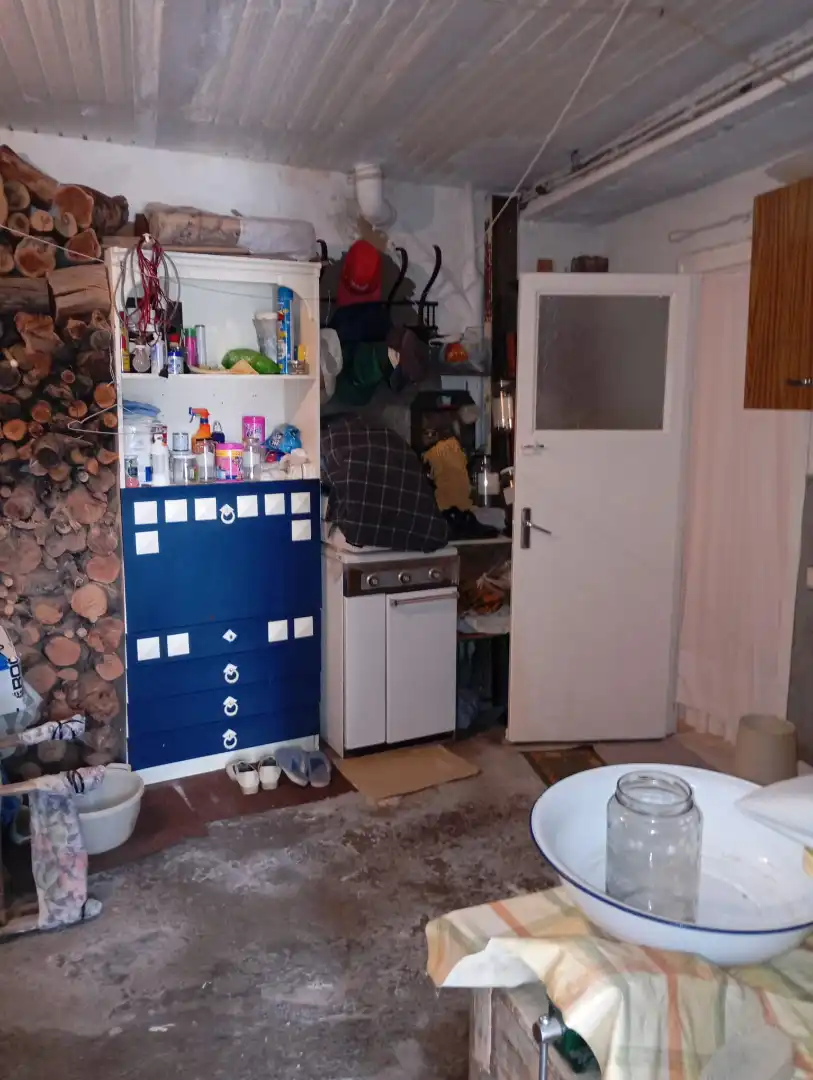Küche von Einfamilien-Reihenhaus zum Verkauf in Lécera mit Abstellraum, Möbliert und Ofen
