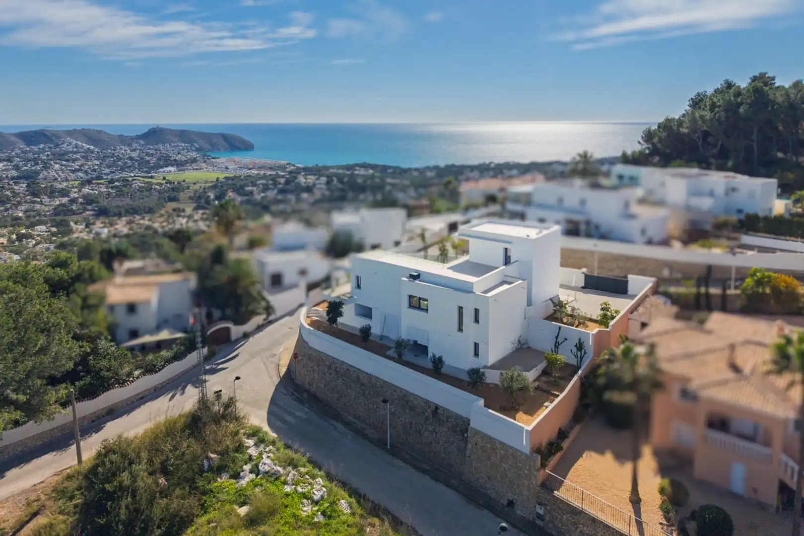 Außenansicht von Haus oder Chalet zum Verkauf in Moraira mit Klimaanlage, Privatgarten und Terrasse