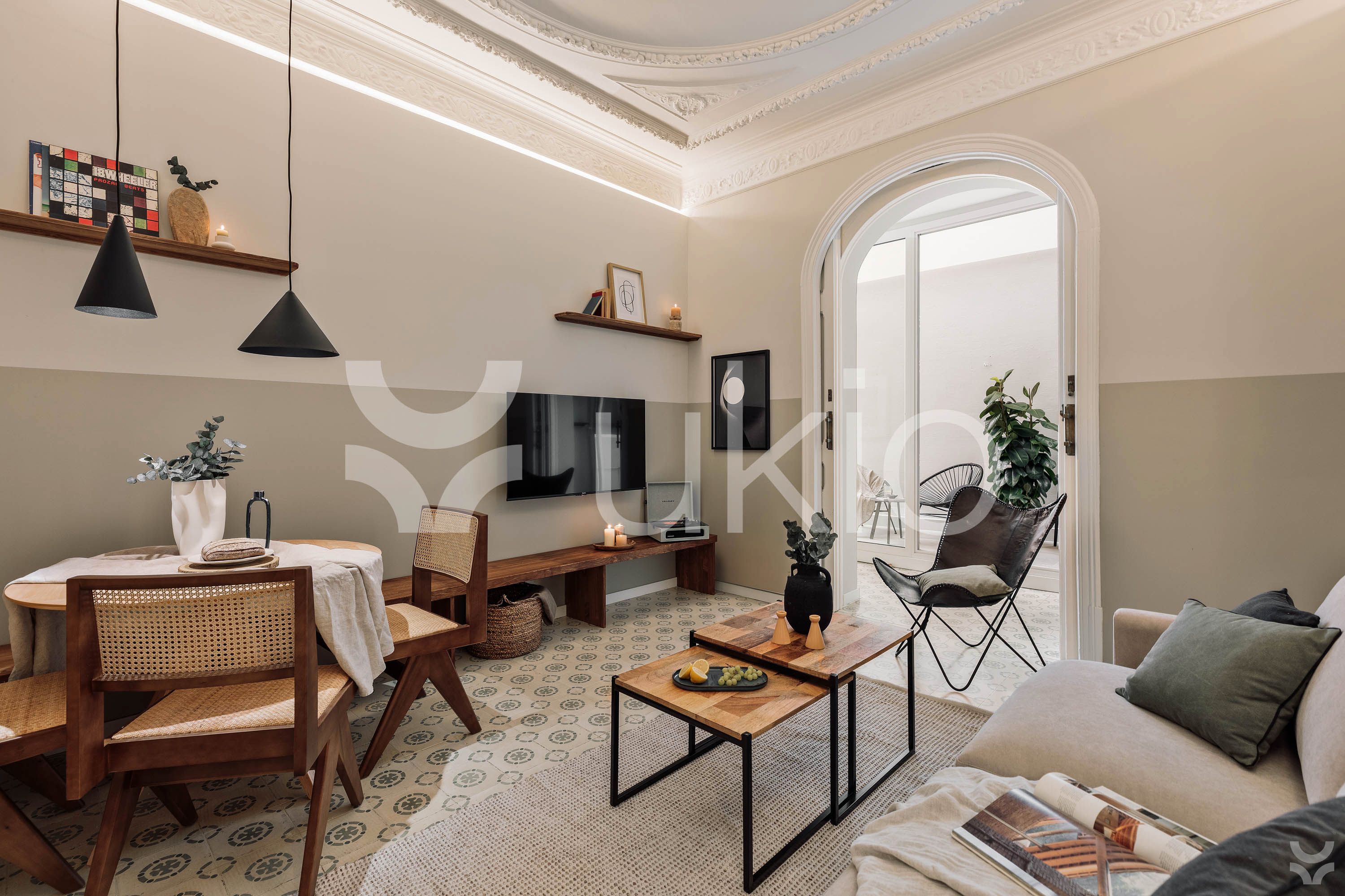Sala d'estar de Apartament de lloguer en  Barcelona Capital amb Aire condicionat, Calefacció i Terrassa