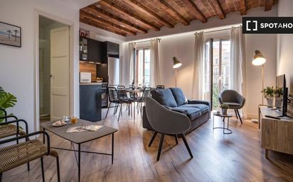 Sala d'estar de Pis de lloguer en  Barcelona Capital amb Aire condicionat, Calefacció i Moblat