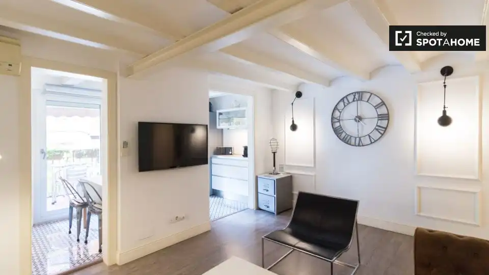 Sala de estar de Apartamento para compartir en Barcelona con Aire acondicionado, Calefacción y Terraza