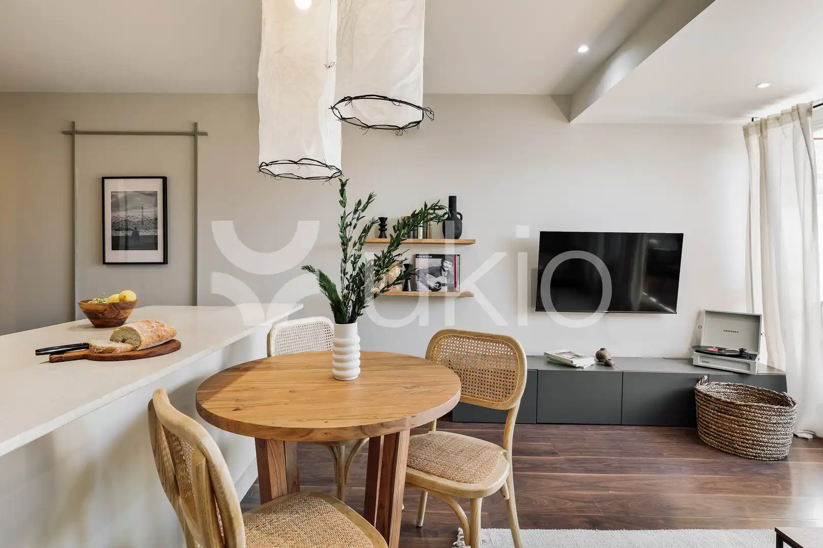 Sala de estar de Apartamento de alquiler en Barcelona con Aire acondicionado, Calefacción y Terraza