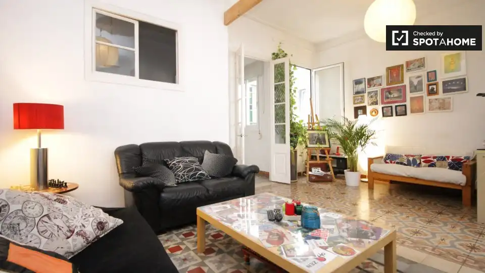 Living room of Flat for share in Barcelona  with Air Conditioner and Terrace