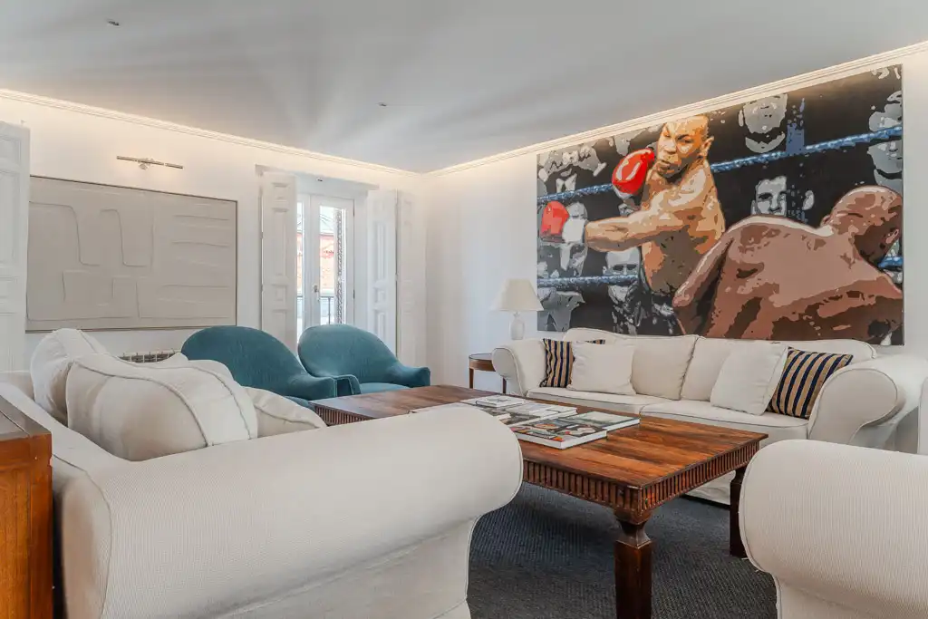 Living room of Flat for rent in Madrid  with Air Conditioner, Heating and Balcony