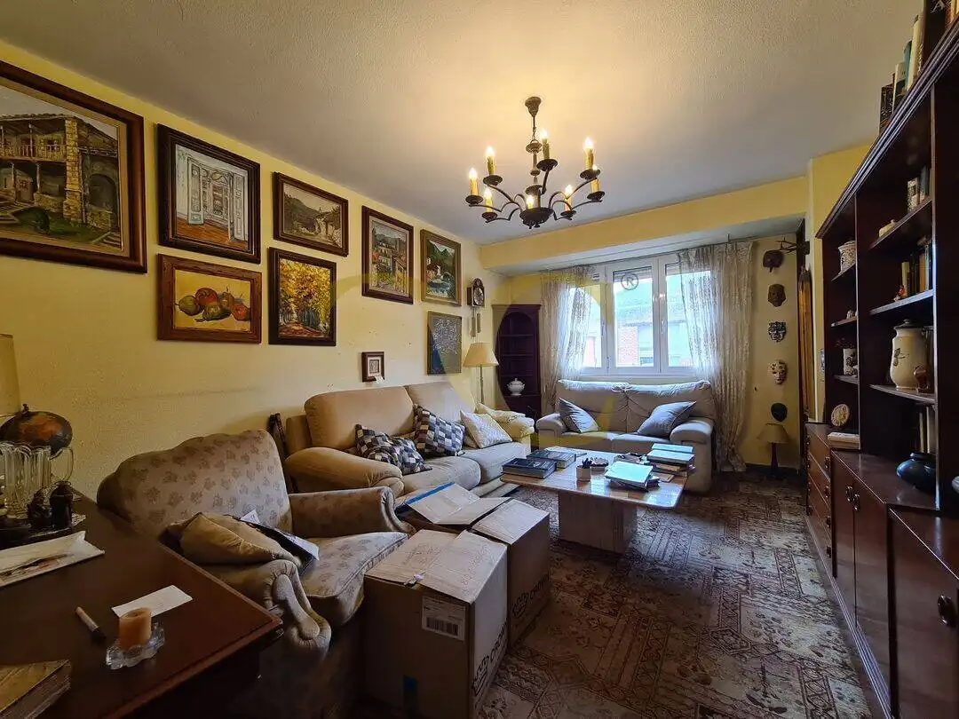 Living room of Flat for sale in Gijón   with Heating and Balcony