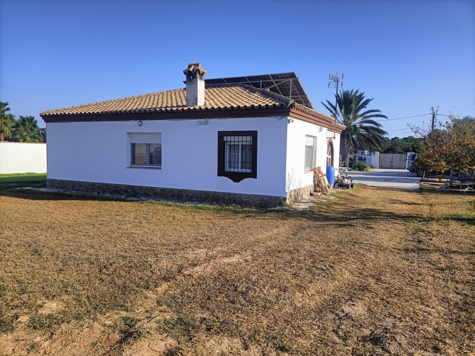 Vista exterior de Casa o xalet en venda en Chiclana de la Frontera amb Jardí privat i Piscina